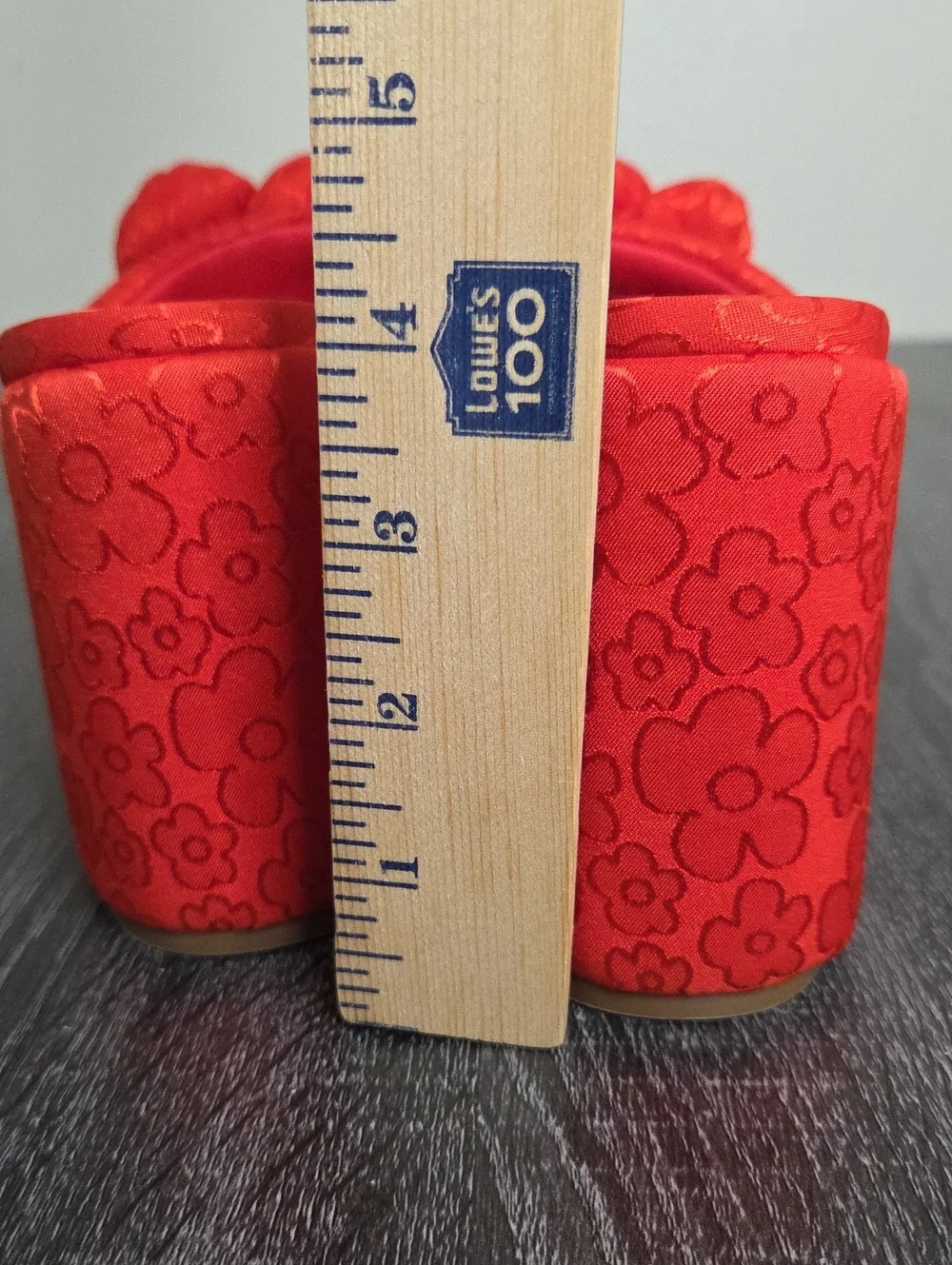 Gianni Bini Red Orange Floral Platform Mule 8M. 3D Rose-Accent Thick Front Strap - Picture 12 of 12